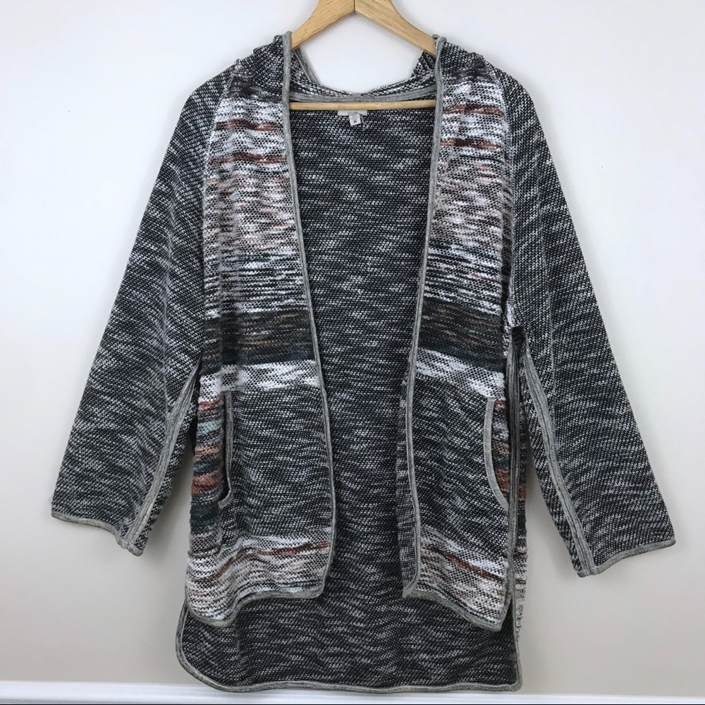 UO ecote Rainboow Stitched Hooded Cardigan
